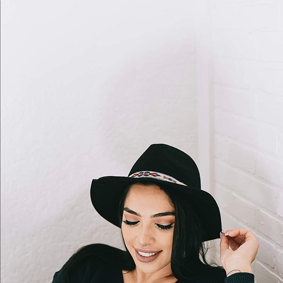 Boho Ribbon Wide Brim Floppy Hat - Picture 2 of 7